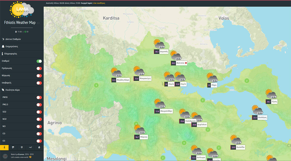 Fthiotis Weather Map